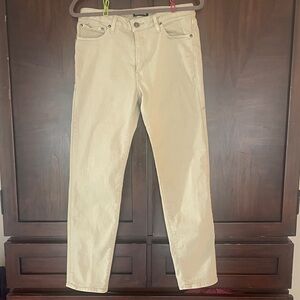 Express Men's Straight Jeans in faded mustard